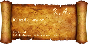 Kuszák Andor névjegykártya