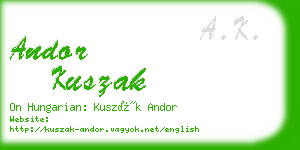 andor kuszak business card